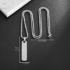 Stainless Steel High Polished Rectangle Tag Pendant - Black