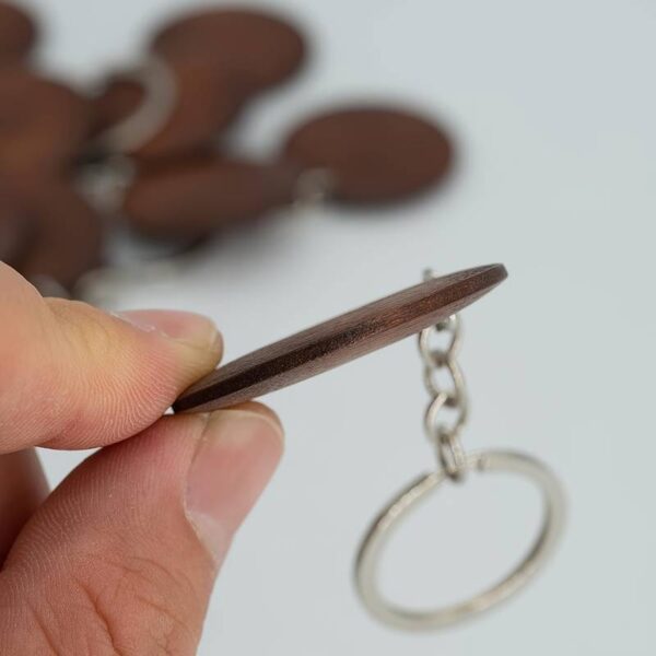 Round Wooden keychain