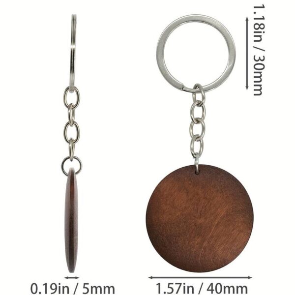 Round Wooden keychain