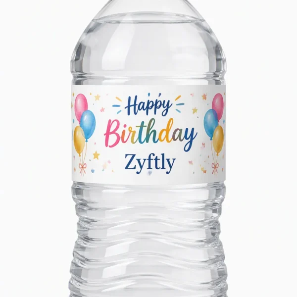 Designer (4) Personalized Water Bottle Labels for Parties (Set of 50)