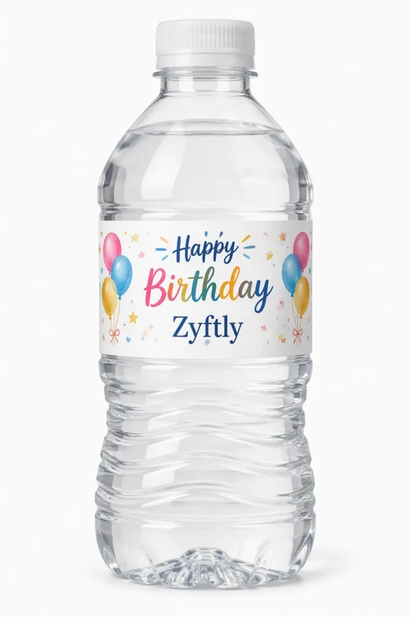 Designer (4) Personalized Water Bottle Labels for Parties (Set of 50)
